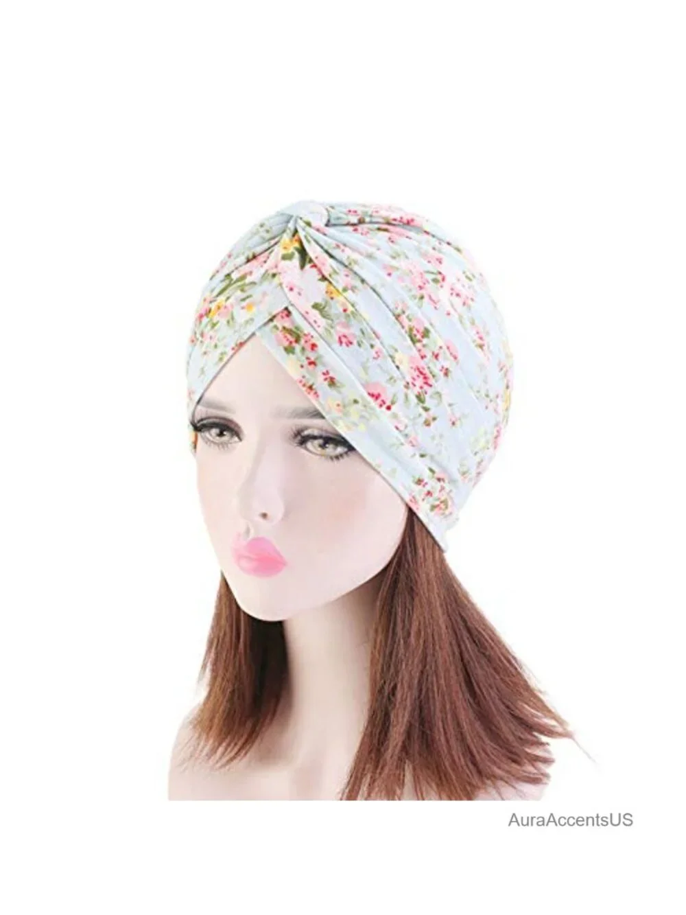Women's Cotton Turban Head Wrap Chemo Beanie Hat Pre-tied Ruffle